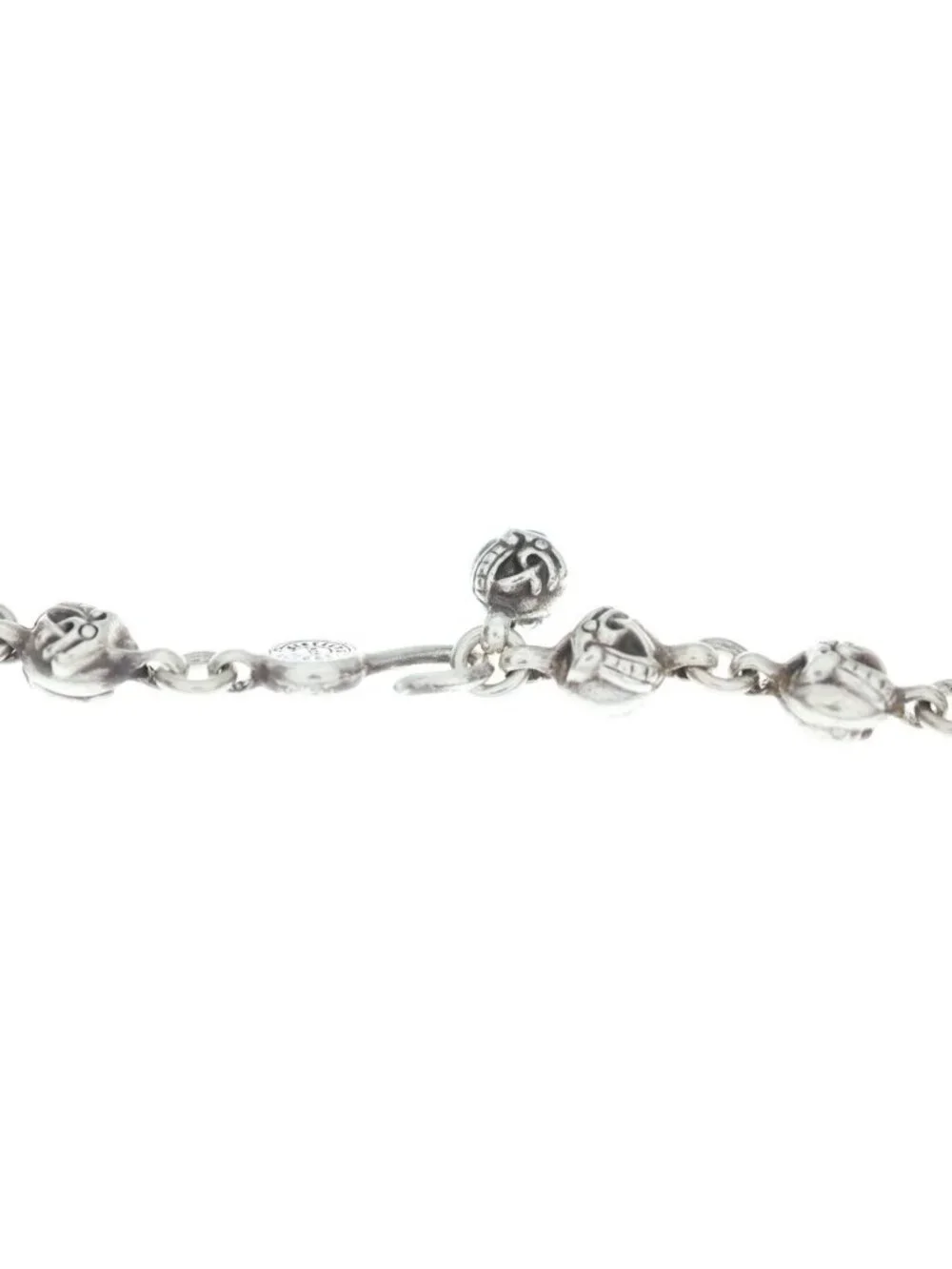 Chrome Hearts Celtic Crs Ball Cross Chain Necklace Silver